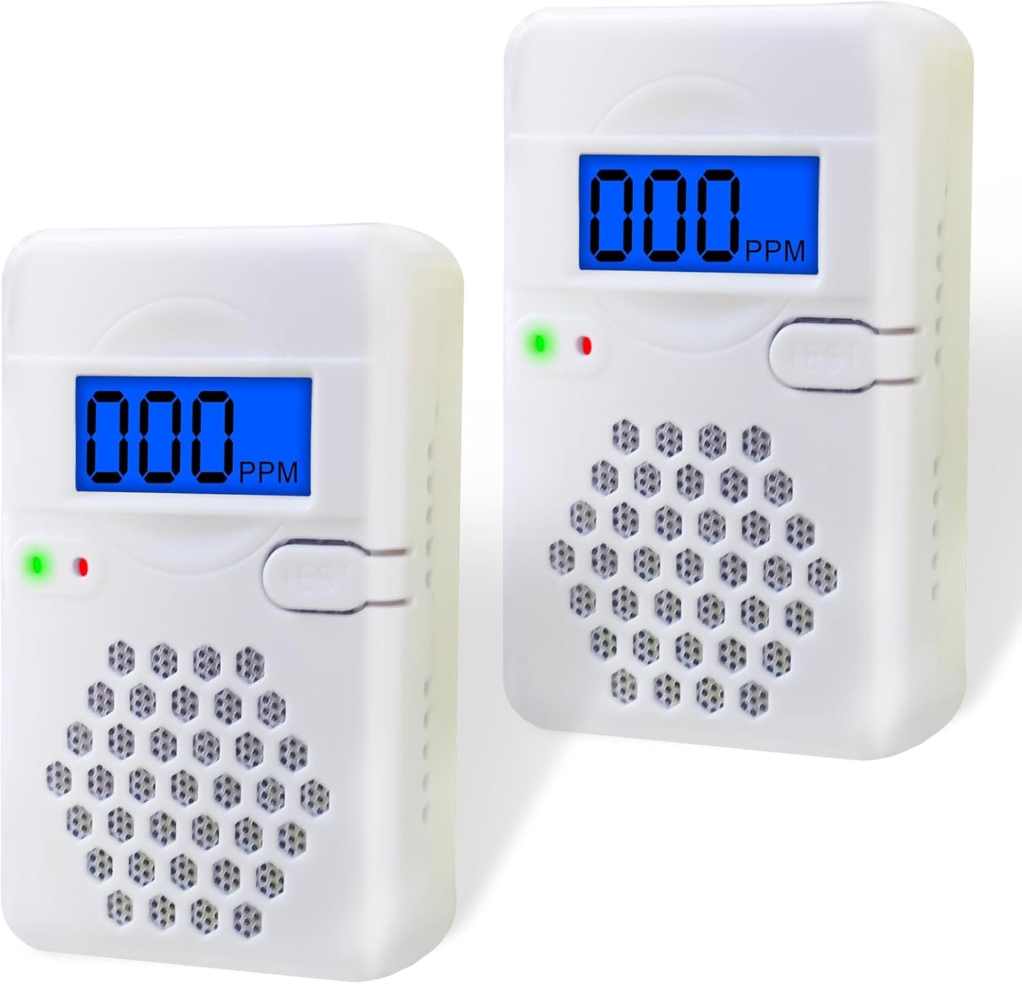 Carbon Monoxide Detector Alarm with Digital LCD Display, CO Detector Alarm with Replaceable Battery,Test-Reset Button, Low Battery Indicator, Portable,Complies with Ul2034(Batteries NOT Included)